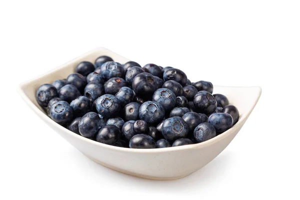 Fresh Blueberries White Plate White Background — Stock Photo, Image