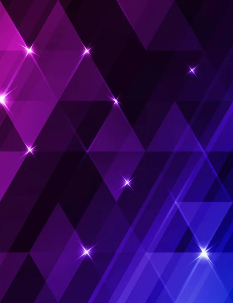 Fond Géométrique Vectoriel Abstrait Avec Triangles Bleu Violet Fond Lumineux — Image vectorielle