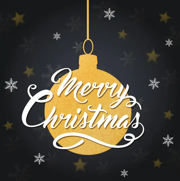 黄金の装飾と白の挨拶の碑文とクリスマスの背景 クリスマスカードのデザイン — ストックベクタ