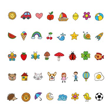 Çeşitli ve canlı çocukların yer aldığı 40 büyüleyici el yapımı vektör görüntülerinin derlemesi, onların neşeli özlerini yakalıyor..