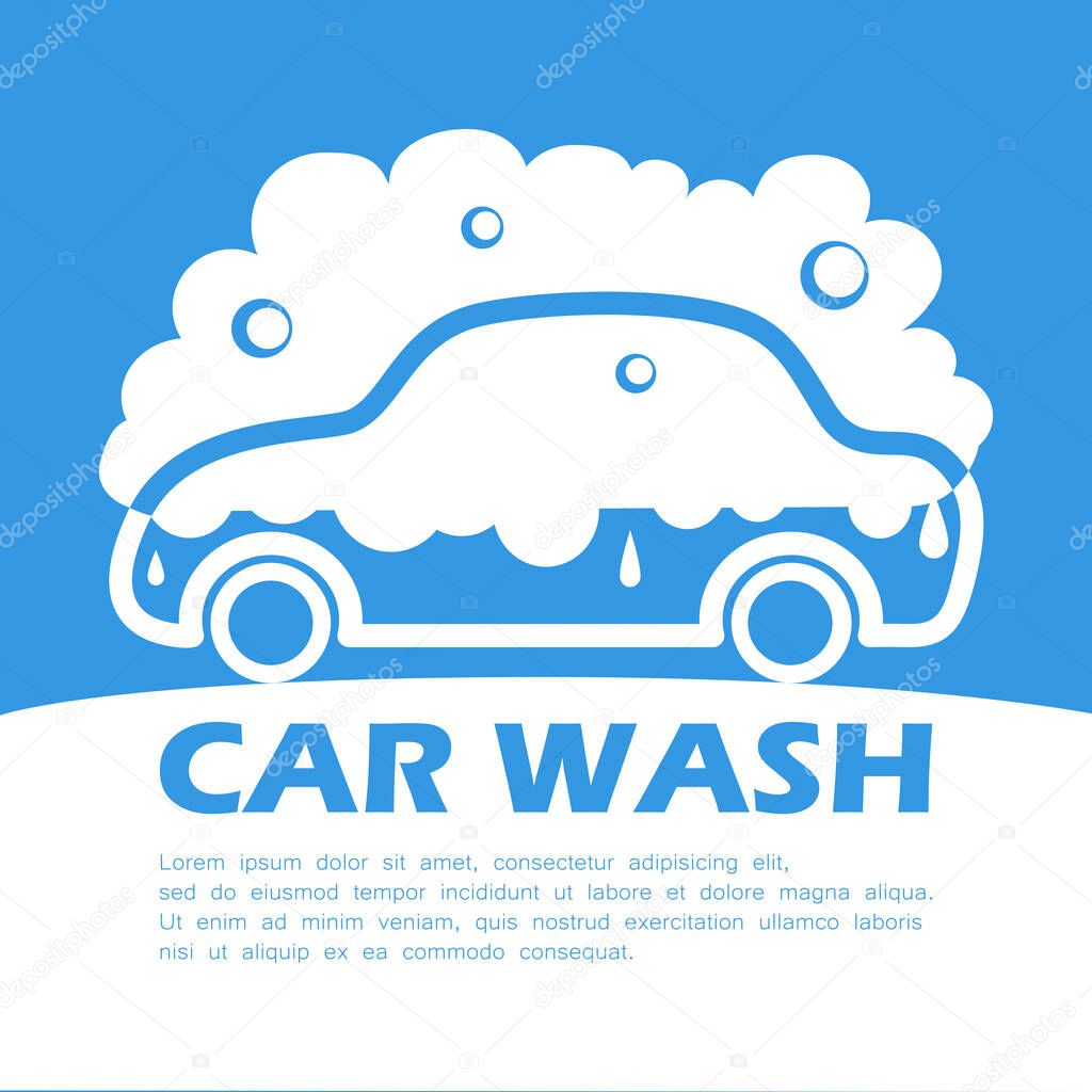 Car wash logo design. Automotive service business. Car care cleaning vector illustration.