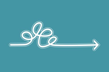 Her güçlükle beraber bir kolaylık vardır. Zor bir sorunun çözümü var. Zorlu engellerle dolu bir yol. Sert ve kolay. Dağınık ok çizgileri Sabır testi.