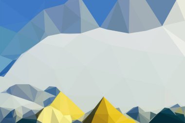 Polygonal geometric abstract digital mountain, vector colorful, flat landscape, travel background, mountains art, blue sky, creative backdrop clipart