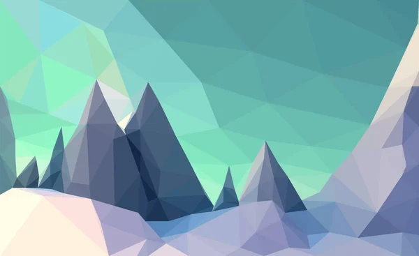 Montagne Numérique Abstraite Géométrique Polygonale Vecteur Coloré Paysage Plat Fond — Image vectorielle