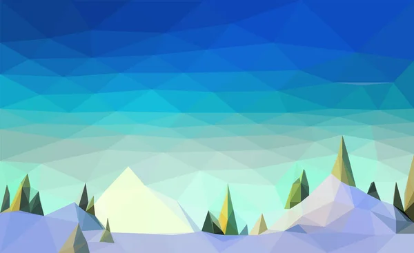 多边形几何抽象数码山 矢量彩色 平面景观 旅游背景 山区艺术 创意背景 — 图库矢量图片