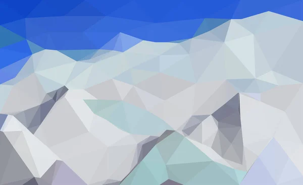 Montanha Nevada Digital Abstrata Geométrica Poligonal Vetor Colorido Paisagem Plana — Vetor de Stock