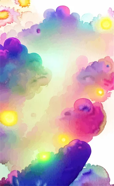 Vector Aquarell Hintergrund Tapete Mit Schönen Mehrfarbig Regenbogenfarbe Urlaub Rauch — Stockvektor