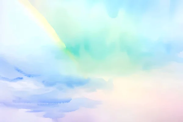 Ручная Иллюстрация Неба Красочных Пастельных Акварелей Разноцветный Абстрактный Всплеск Белом — стоковый вектор