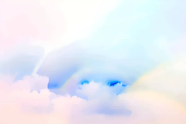 彩色彩绘水彩画的手工天空图解 白纸背景上的彩色抽象水花 矢量水彩云 — 图库矢量图片
