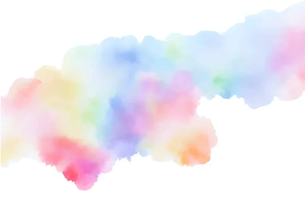 彩色彩绘水彩画的手工图解 白纸背景上的彩色抽象水花 矢量水彩云 — 图库矢量图片