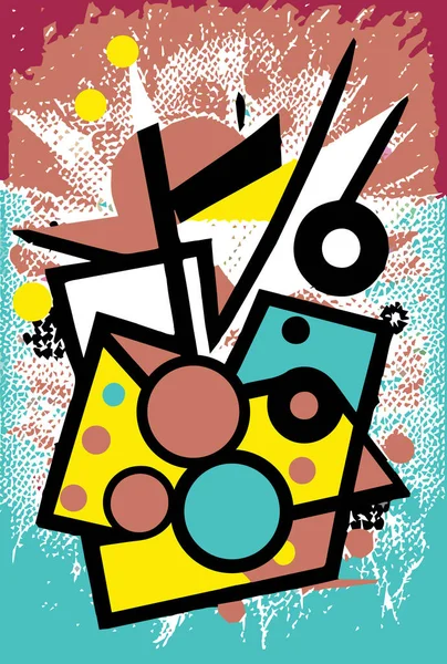 Pop Art Illustration Abstraite Vintage Couverture Superhéros Coloré Rétro Dessin — Image vectorielle