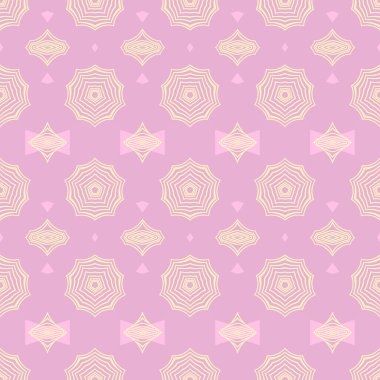 Soyut geometrik pembe renkli hippi moda yastık deseni, egzotik lüks formları olan genç karalama kumaş dekoru.