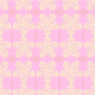 Soyut geometrik pembe renkli hippi moda yastık deseni, egzotik lüks formları olan genç karalama kumaş dekoru.