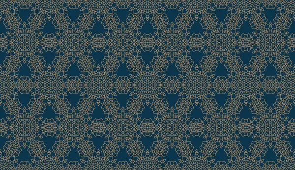 Blue and gold vintage seamless pattern. Floral ornamental luxury damask background. Elegance ornament . Repeat decorative backdrop. Ornate design. For prints, fabric, wallpapers.