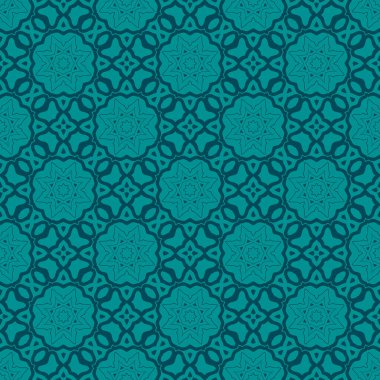 Eski, dikişsiz desen. Süslü antika tarzı, çiçekli arka plan. Mavi süs. Dekoratif arkaplanı tekrarla. Dekoratif zarafet barok tasarımı