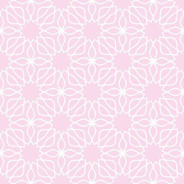 Zarif, pembe ve beyaz, pürüzsüz bir desen. Süslü stil kabilenin etnik geçmişi. Geometrik süsleme arka planı tekrarla. Dekoratif kapak