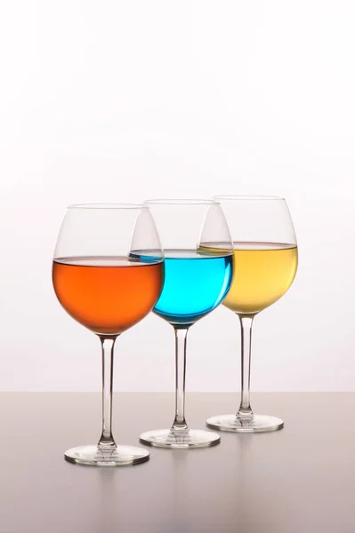 Three Glasses Special Drinks Whitebackground — Stock Photo, Image
