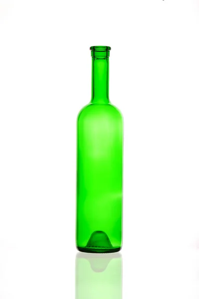 Garrafa Vazia Vinho Isolado Fundo Branco — Fotografia de Stock