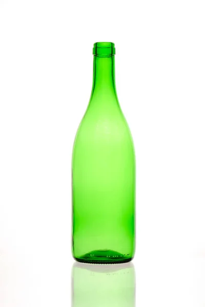 Garrafa Vazia Vinho Isolado Fundo Branco — Fotografia de Stock