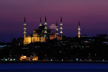 İstanbul, bluemosque. Gece camisi.