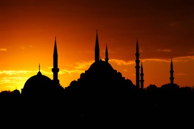 İstanbul, Hindi Sofya Camii, ünlü simge cami ve minare silueti.