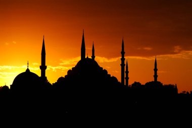 İstanbul, Hindi Sofya Camii, ünlü simge cami ve minare silueti.