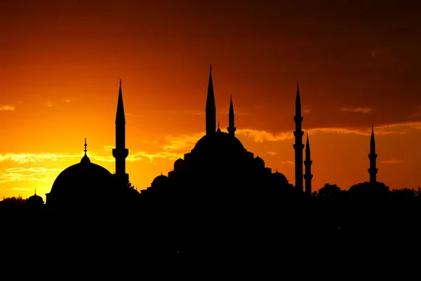 Istanbul Peru Hagia Sophia Mesquita Noite Famosa Mesquita Referência Silhueta — Fotografia de Stock