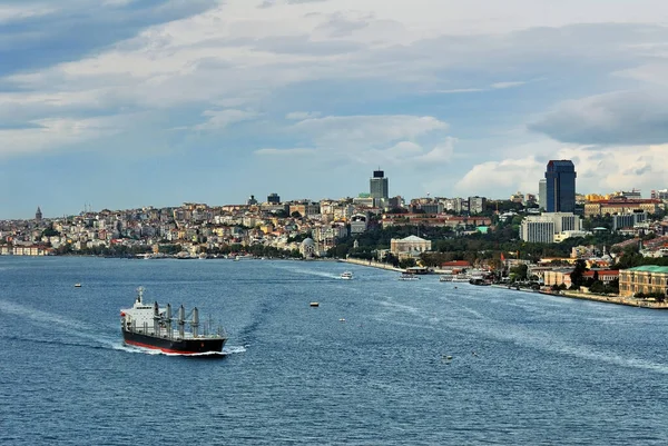 Κωνσταντινούπολη Ηλιόλουστη Μέρα Θέα Από Γέφυρα Του Βοσπόρου — Φωτογραφία Αρχείου