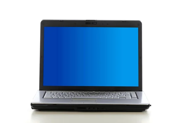 Moderne Laptop Witte Achtergrond Close — Stockfoto