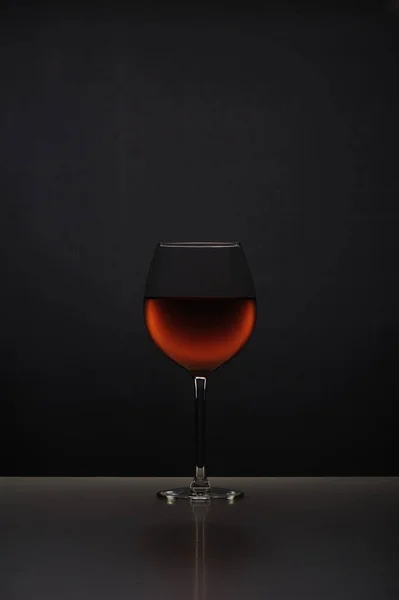 Verre Vin Rouge Sur Fond Gris — Photo