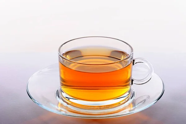 Herbal Tea Glass Cup White Background — Stock Photo, Image