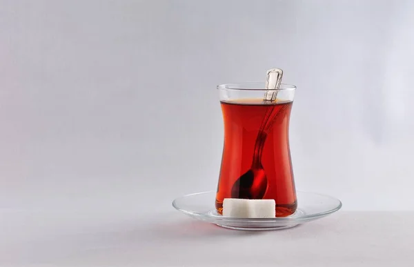 Red Tea Cup Table Close View — Stock Photo, Image