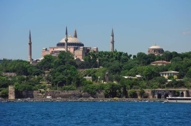 İstanbul 'daki tarihi Ayasofya Müzesi manzarası
