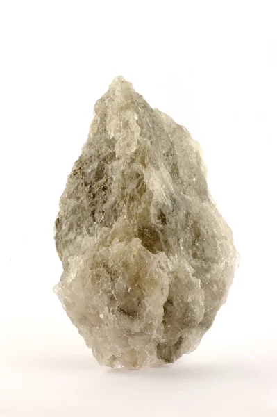 Quartzo Pedra Mineral Macro Isolado Fundo Branco — Fotografia de Stock