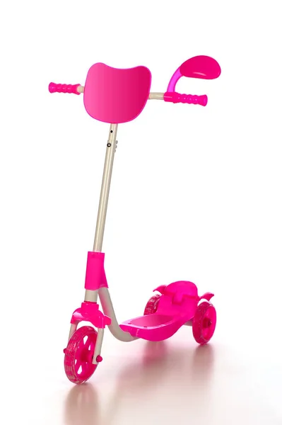 Roze Scooter Een Witte Achtergrond — Stockfoto