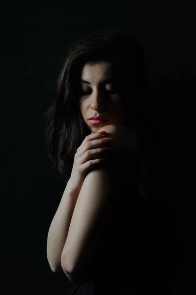 Güzel Seksi Bir Kadının Portresi Güzellik Modası — Stok fotoğraf