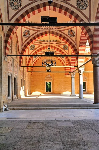 Sehzadebasi Mosque wall window dome and entrance courtyard details in Istanbul