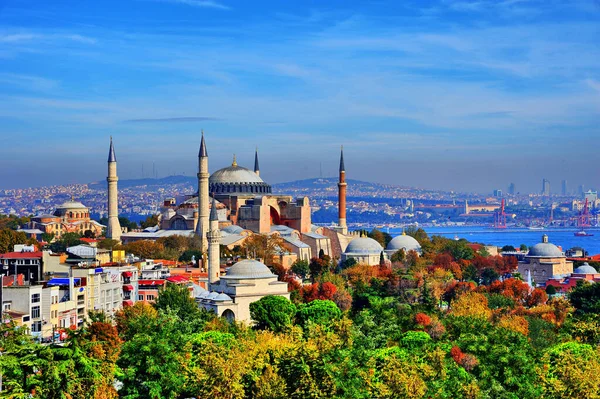 Istanbul View Haiga Ssa Colorous Осенние Деревья Front View Anatolian — стоковое фото
