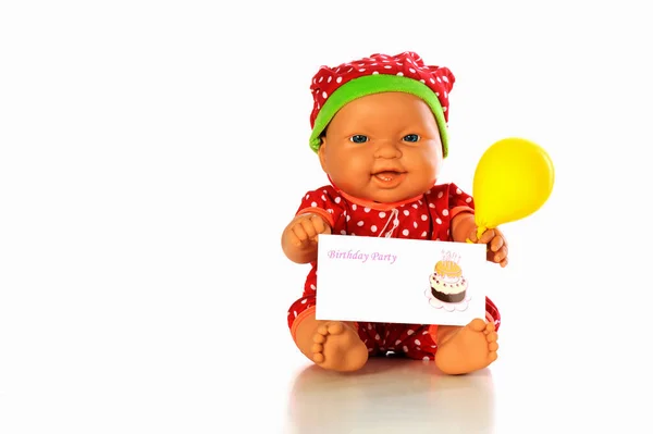 Schattige Baby Jongen Pop Rode Polka Dot Overalls Hoed Zitten — Stockfoto
