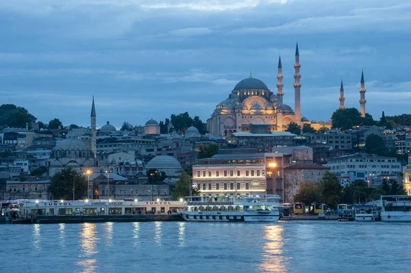 Süleymaniye Moschee Bewölkten Abend Istanbul — Stockfoto