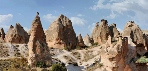 Vedere Panoramică Scară Largă Cappadociei Formațiuni Geologice Naturale Frumusețe Extraordinară — Fotografie, imagine de stoc