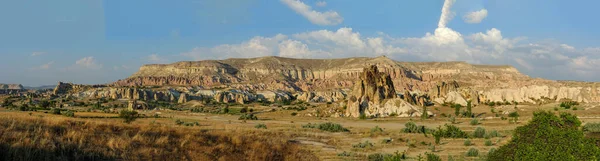Velký Panoramatický Výhled Kappadokii Přírodní Geologické Útvary Mimořádné Krásy Slavná — Stock fotografie