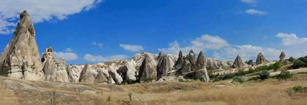 Крупномасштабный Панорамный Вид Каппадокию Природные Геологические Образования Необычайной Красоты Известное — стоковое фото