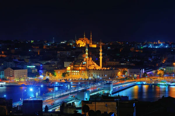 Vista Nocturna Estambul Desde Torre Galata Turquía — Foto de Stock