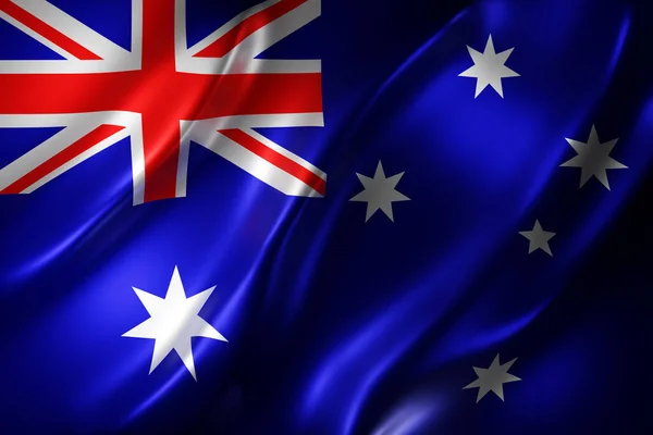 Darstellung Eines Details Einer Seidenen Australien Flagge — Stockfoto