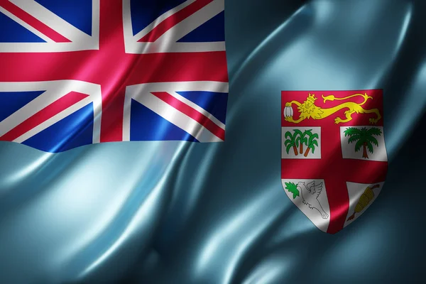 Rendering Dettaglio Una Bandiera Fiji Seta — Foto Stock