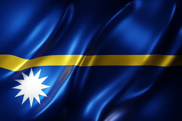 Рендеринг Деталей Шелковистого Флага Науру — стоковое фото