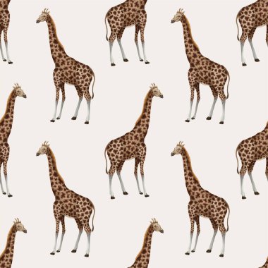 Zürafa ile kusursuz desen. Vektör