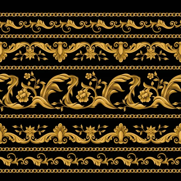 Bordure Avec Des Éléments Baroques Vecteur — Image vectorielle