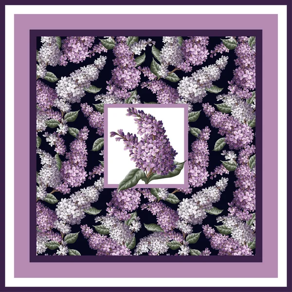 设计紫色紫丁香围巾 — 图库矢量图片